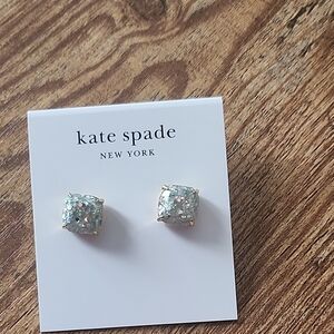 kate spade Sparkling Silver Glitter Earrings